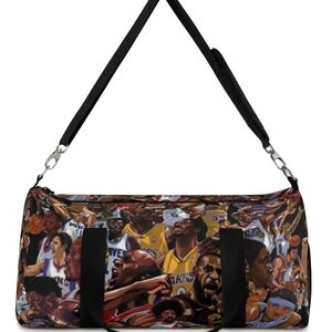 Men's Sports Gym Duffle Bag with Basketball Print Duffel